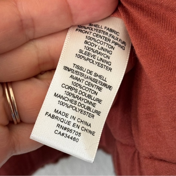 Rebecca Taylor faux fur bomber jacket coat in spice size M - Picture 8 of 9